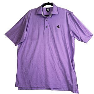 FootJoy Polo Shirt Mens Large Purple  Golf Tech‎ Performance Stretch Embriodered